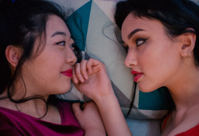 Ingrid and Stella in bed